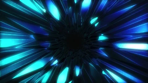 Animation using bright neon blue and blue light lines. Vídeos de archivo 312678064