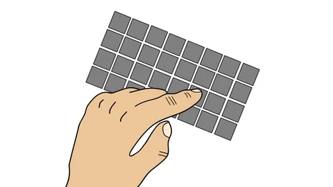 Animation using keyboard, video with the included alpha channel. Cartoon Stock Footage 111582903