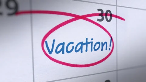 Animation of Vacation Calendar Reminder Stock Footage 161522841