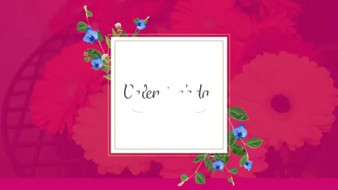 Animation of valentine's day text on white banner with flowers on floral Stock Footage 330057731