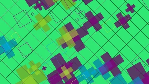 Animation of various geometrical shapes with several transitions Stock Footage 141746926