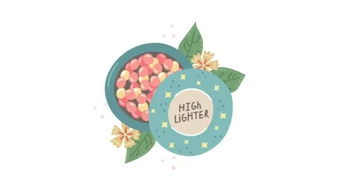 Animation of a vector illustration with highlighter with plants and flowers. Stock Footage 217977187