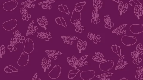 Animation Vegetable pattern on purple background. Ideal for food blogs Stock-Footage 327513624