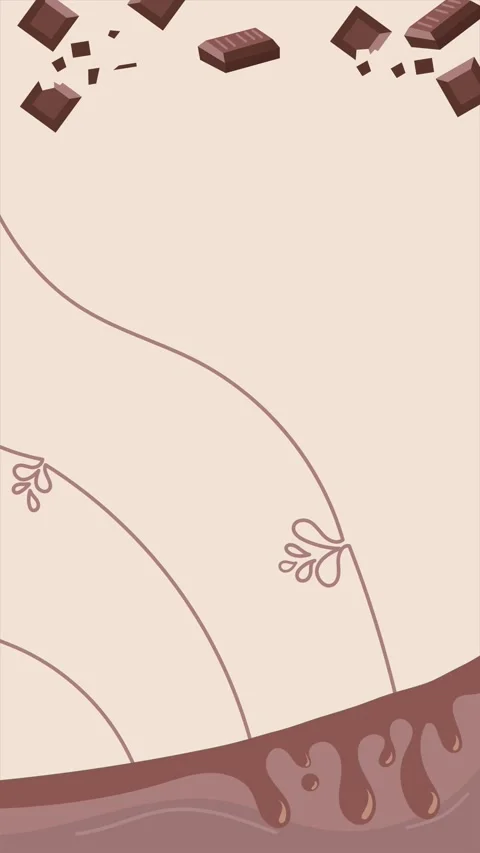 Animation of vertical background of melted dark chocolate and broken chocolate Stock Footage 315194831