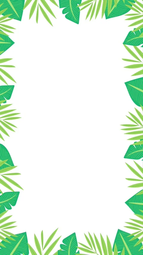 Animation of vertical background tropical plants with palm leaves Stock Footage 315890138