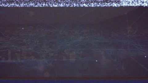 Animation of vhs glitch effect over network of connections against aerial view Stock Footage 328006920