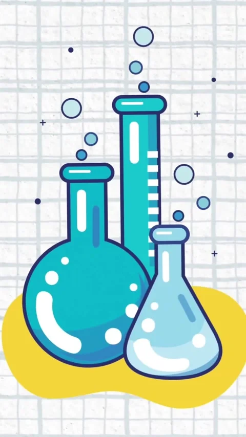 Animation of vials with bubbles on white background Stock Footage 343719033