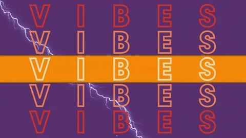 Animation of vibes text with thunder lightning over abstract background Stock Footage 221007982