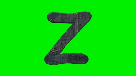 Animation video alphabet letters with blue jeans texture Stock Footage 334553053