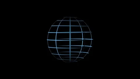 Animation video blue sphere edges rotating on black background Stock Footage 78969623
