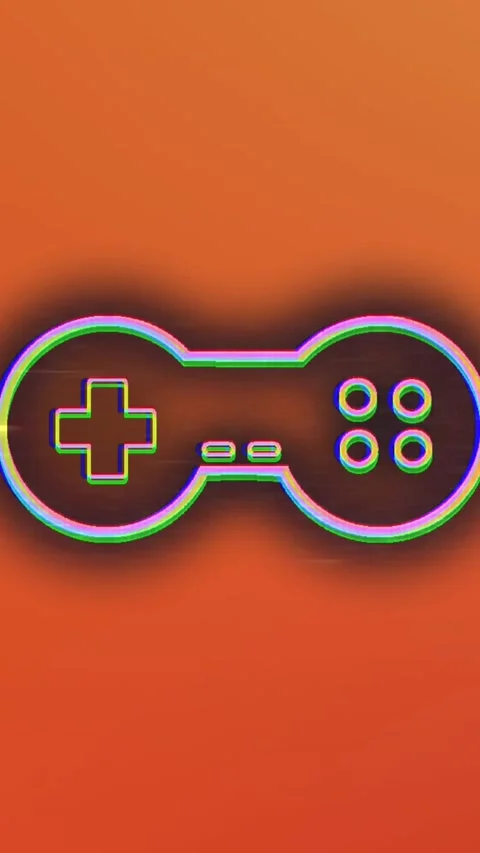 Animation of video game console with spots on orange background Stock Footage 344525224