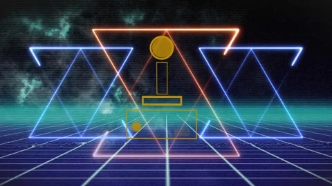 Animation of video game controller icon over light trails forming geometrical Stock Footage 330296810