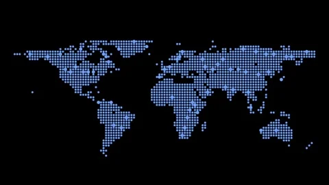 Animation video world map on black backg... | Stock Video | Pond5