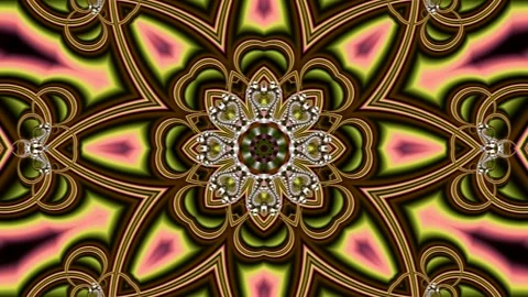 Animation of a vintage shape in the form of a mandala Stock Footage 146267003