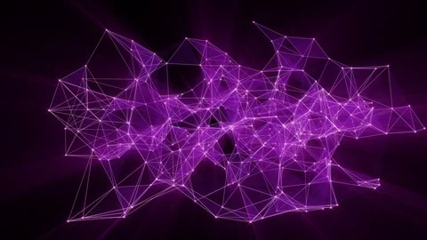 Animation of violet plexus network transforming to neon spanish text - FUTURE. Stock Footage 103120175