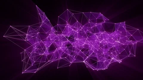 Animation of violet plexus network transforming to neon spanish text - Stories. Stock Footage 103185638