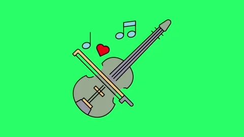 Animation violin on green background. Stock Footage 259603642