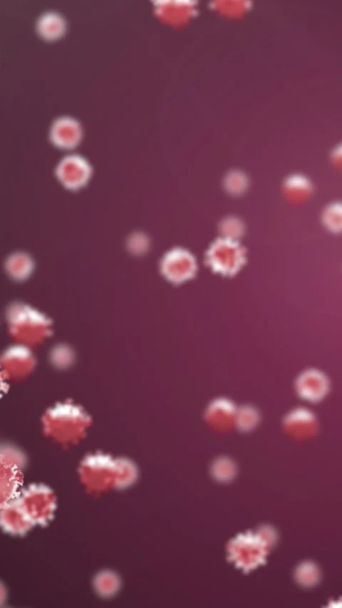 Animation of virus cells over purple background Video stock 323152032