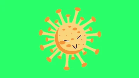 Animation virus cute isolate on green screen. Stock Footage 276428484