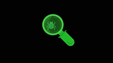 Animation virus scan icon isolate on black background. Stock Footage 214568118