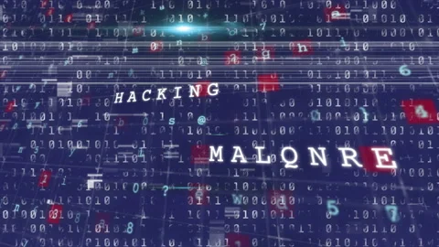 Animation of virus text and binary coding changing on blue background Stock Footage 144801786