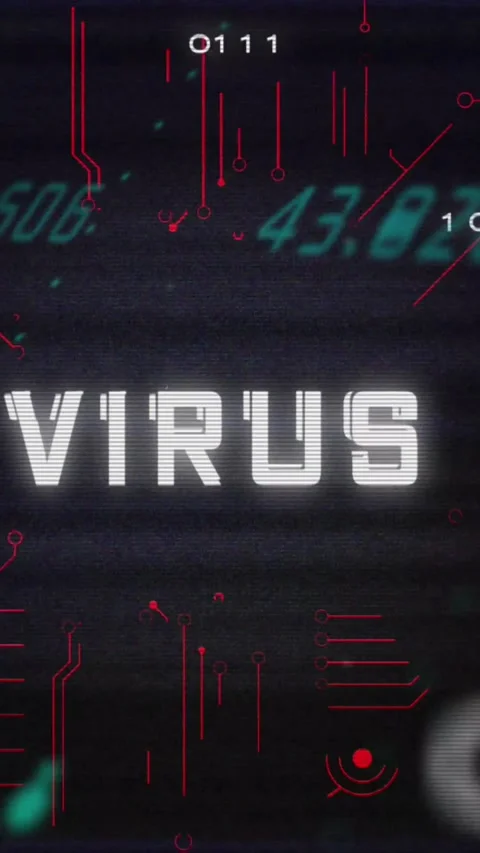 Animation of virus text, binary codes over circuit board pattern against graphs 스톡 동영상 341991748