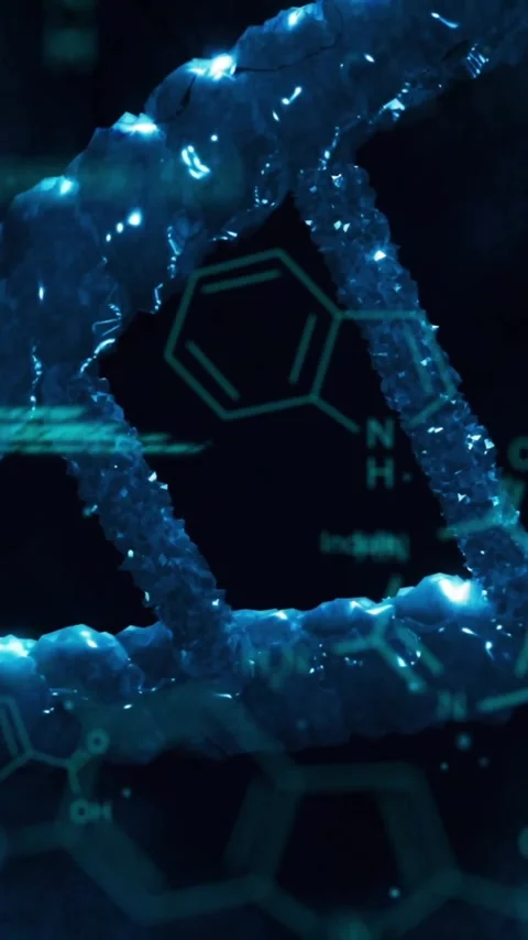 Animation of viruses and data processing over dna on black background Stock Footage 343719015