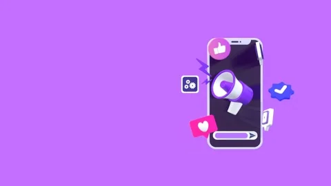 Animation Visualizing Mobile Marketing and Digital Branding with Copy Space 動画素材 313913865