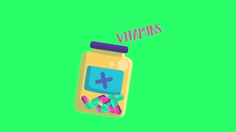Animation vitamin bottle on green screen. Stock Footage 276428467