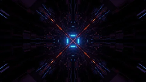 Animation, VJ loops. Computerized highly immersive and reflective dark Stock Footage 127898656