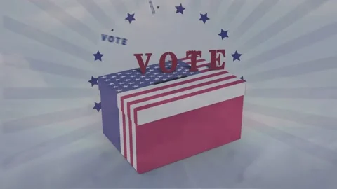 Animation of vote text and box over clouds Stock Footage 328144556