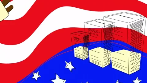Animation of voting in the USA elections. Stock Footage 242117270