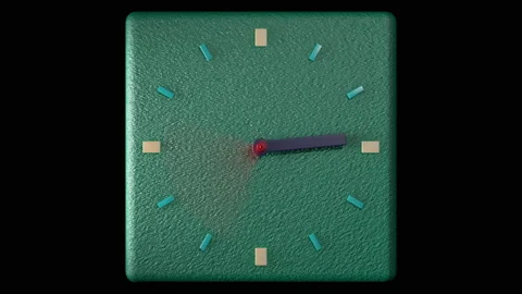 Animation wall clock. Animation 3D Timelapse. Black background Vidéo 204927319