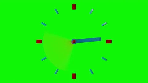 Animation wall clock. Animation 3D Timelapse. Green Background Видео 204930954