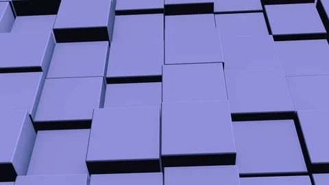 Animation of wall consisting of cubes in light gray shade moving forward and Stock Footage 124499998