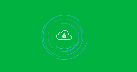 Animation of wall with flame in circle and cyber security on transparent Stock Footage 318338207