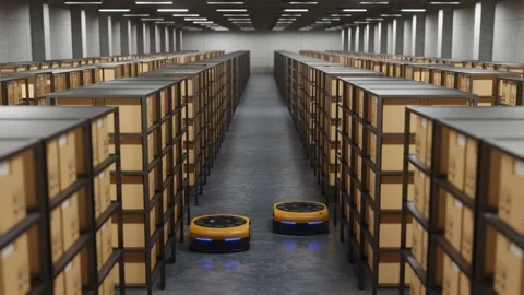 Animation with warehouse wireless control high precision automated agv Transp 動画素材 203934765