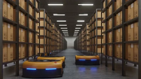 Animation with warehouse wireless control high precision automated agv Transp 動画素材 203934786