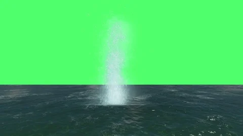 Animation- .Water Blast Explosion on green screen 스톡 동영상 105280199