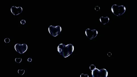 Animation water bubbles floating on black background.  Stock Footage 231500418