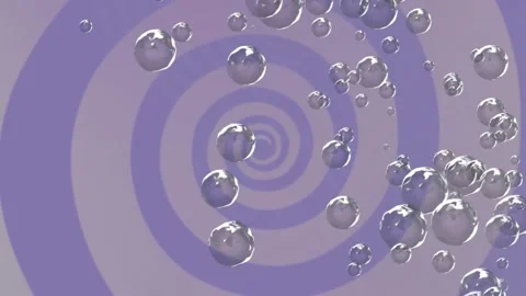 Animation of water bubbles moving on looping hypnotic spiral pattern Stock Footage 329920092