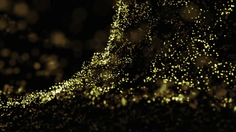 Animation with wave  glitter particles in slow motion Stock Footage 157246063