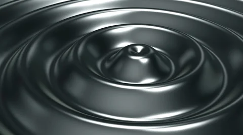 Animation of wave in liquid silver metal. Rippled surface of silvery steel. Stock Footage 52427461