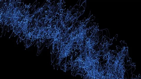 Animation with wave object in motion made with trapcode. Stock-Footage 76945839