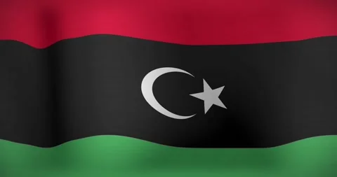Animation of waving flag of libya Stock Footage 331280411