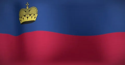 Animation of waving flag of liechtenstein Stock Footage 331243950