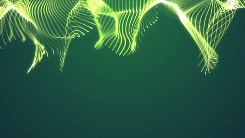 Animation of wavy glowing dots. Ufo green neon light Stock Footage 112363771