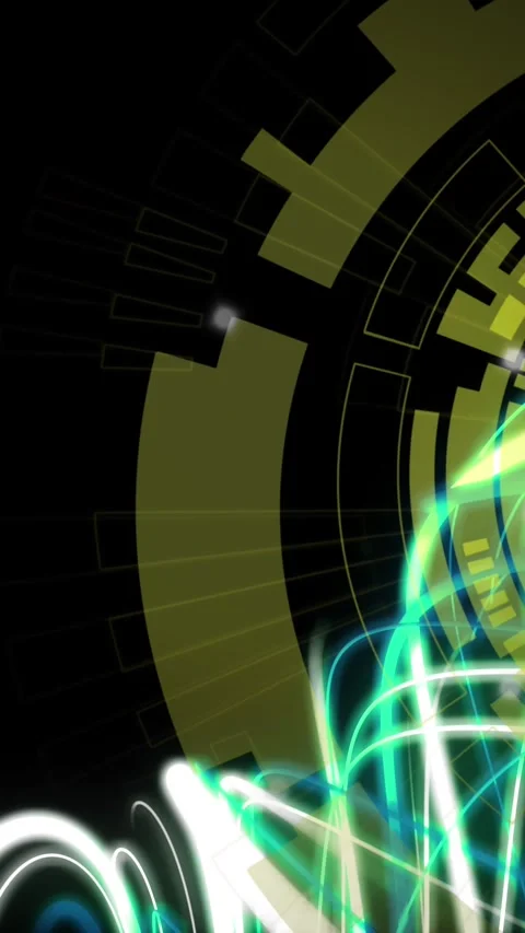 Animation of wavy lights and processing circle on black background Stock Footage 323922293