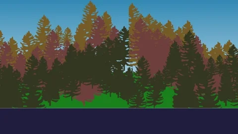 Animation of the way,  forest area in the background Stock Footage 279760737