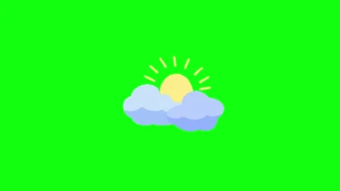 Animation of weather on green background Vídeos de archivo 335523532